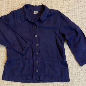 Mishi Shirt Jacket Top, Midnight Blue, M